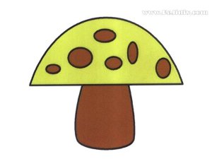可爱的小蘑菇简笔画画法图片